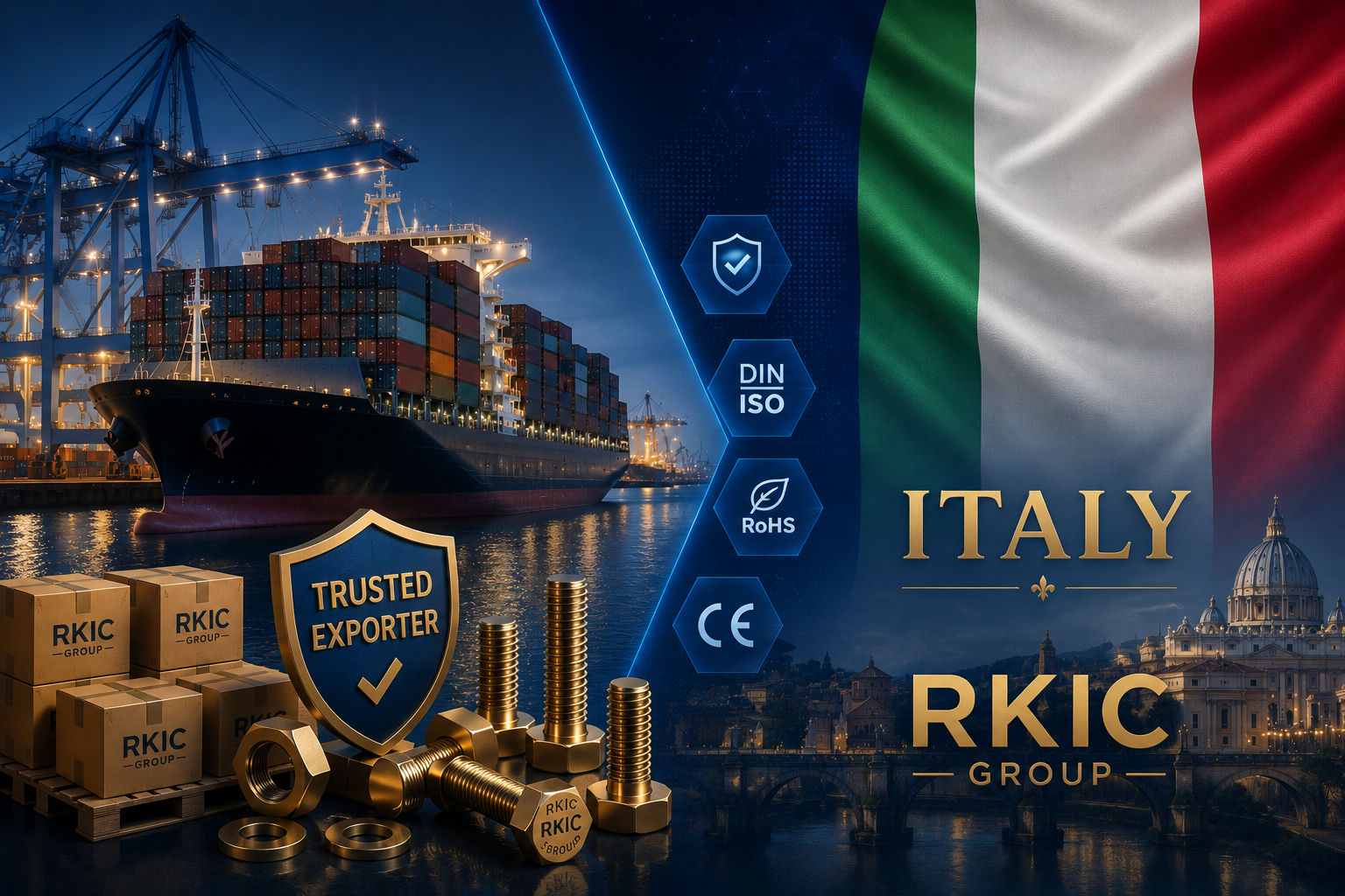 Brass Fasteners Export to Italy