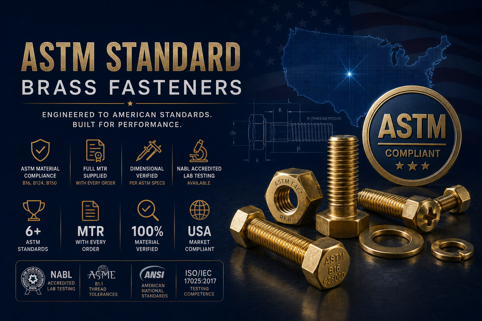 ASTM Standard Brass Fasteners